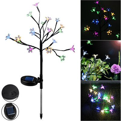 

Siaonvr Solar Power Cherry Flower LED Light Outdoor Garden Yard Lawn Landscape Lamp 2pcs