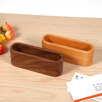 

1Pc Creative Wooden Business Card Holder Case Storage Box Organizer Office Desktop OrnamentsBusiness Card Organizer