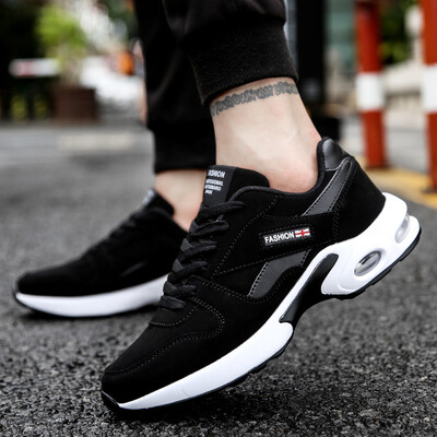 

Autumn mens shoes new tide shoes Korean sports shoes mens black running shoes air cushion leather casual shoes