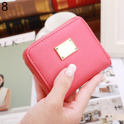 

Women Faux Leather Small Mini Wallet ID Card Holder Zip Coin Purse Handbag