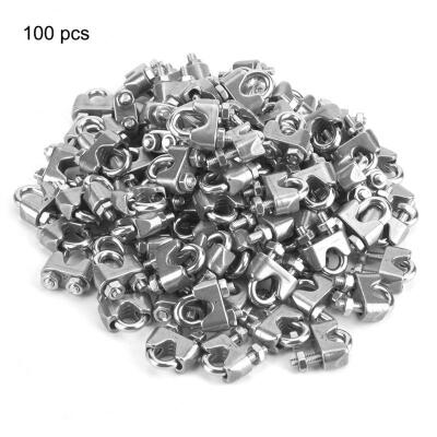 

Greensen 100pcs M4 304 Stainless Steel Wire Clips Cable Rope Clamps U Shape Bolt
