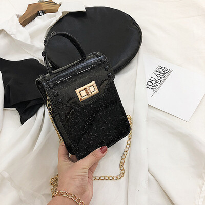 

Qiao Bani 2019 new Korean chic fashion chain mobile phone jelly package hand strap shoulder diagonal trend handbags