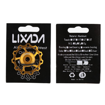

Lixada MTB Mountain Bike Road Bicycle Rear Derailleur 7075 Aluminum Alloy 11T Guide Roller Idler Pulley Jockey Wheel Part Accessor