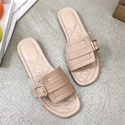 

Flat-soled slippers women wear wet water 2019 summer new fashion Douyin network celebrity ulzzang cool mop