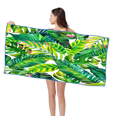 

Summer Beach Towel Rectangle Printed Microfiber Absorbent Swimming Bath Towel Drying Washcloth Swimwear Shower Blanket 16080CM