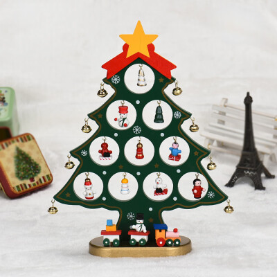 

〖Follure〗3D Wooden Assembling Christmas Tree Home Bedroom Decor Gifts DIY Green