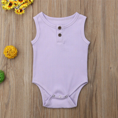 

Toddler Baby Kids Girls Boys Sleeveless Solid Romper Sunsuit Bodysuit Cothes