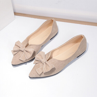 

The new spring 2019 temperament is full of pointed butterfly velvet flat sole shoes with soft soles&comfortable Korean version