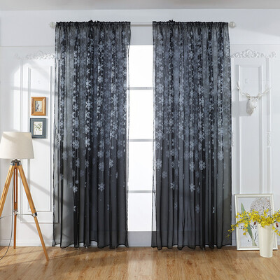 

〖Follure〗1PCS Christmas Snowflake Curtain Tulle Window Treatment Voile Drape Valance