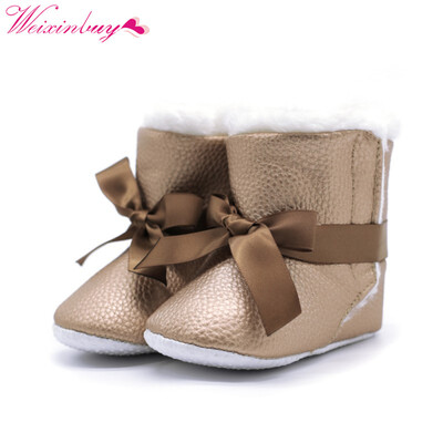 

Baby Boots Winter Glossy Shoes Crib cute Bowknot baby boots Bebe Infant Toddler Snowfield Snow Boots