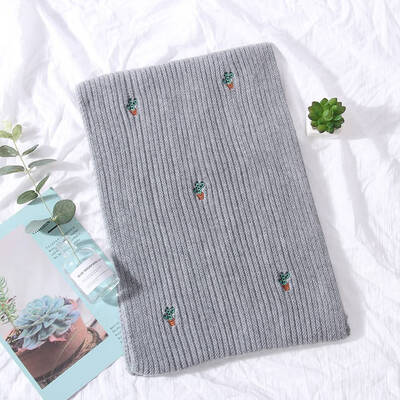 

New Fashion Scarf Female Winter Korean Students Wild Knit Long Thick Warm Harajuku Style Small Fresh Wool Scarf 180X30Cm
