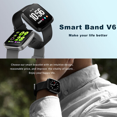 

V6 Smart Watch Color Screen Fitness Tracker Blood Pressure Heart Rate Monitor Sports Smart Bracelet Waterproof Smart Wristband