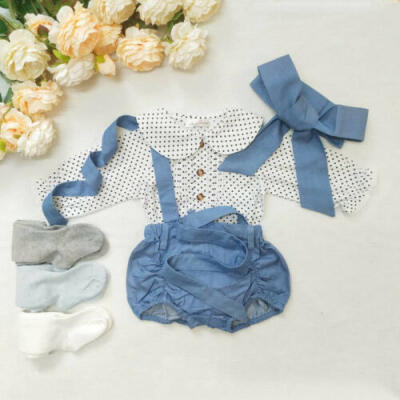 

AU Autumn Toddler Baby Girl Clothes Polka Dots TopsBib Shorts Pants Outfit Set