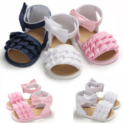 

Newborn Infant Baby Girl Soft Sole Crib Shoes Pram Flower Summer Sandals Shoes