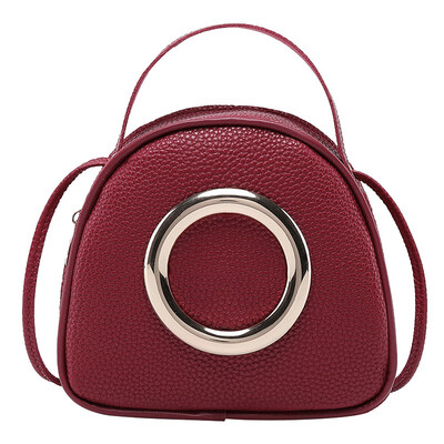 

Women Handbags Quality PU Small Shoulder Bags Candy Color Women Sweet Crossbody Bags Metal Ring Decorate Portable Handbags 2019