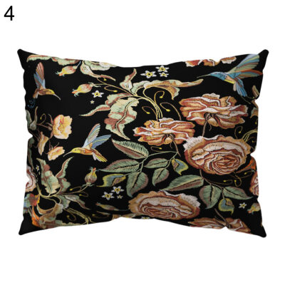 

Fresh Flower Bird Pillow Case Cushion Cover Sofa Bed Car Cafe Office Decoration