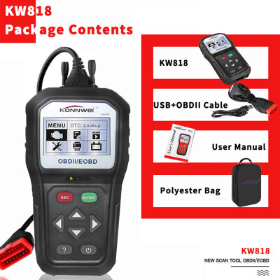 

KONNWEI OBDII Scanner Professional KW818 Car OBD II Scanner Auto Diagnostic Fault Code Reader Automotive Check Engine Light Diag