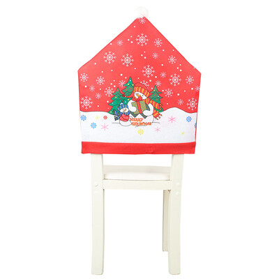 

Toponeto Christmas Non-woven Chair Set Cartoon Old Man Snowman Party Stool Set Decoration
