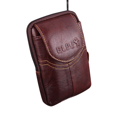 

Tailored Mens Retro Leather Wallet Casual Leather Phone Card Case Zipper Belt Wallet