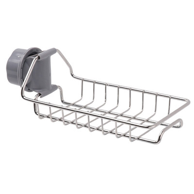 

Faucet Rack Stainless Steel Free Punching Kitchen Sink Storage Rack Rag Sponge Drain Rack Storage Artifact