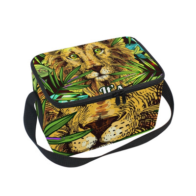 

ALAZA Lunch Box Summer Tiger Pattern Insulated Lunch Bag Large Cooler Tote Bagfor Men Women
