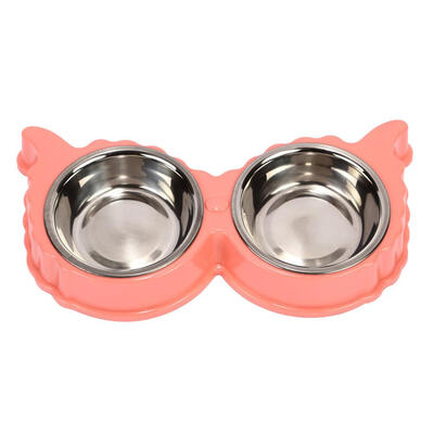 

Stainless Steel Cartoon Pet Double Bowl Dog Cat Feeder Pets Supplies