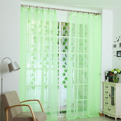 

Wedding Banquet Door Window Colorful Curtain Romantic Pure Color Glass Yarn Flimsy Drape Sheer Scarf Valances Curtains