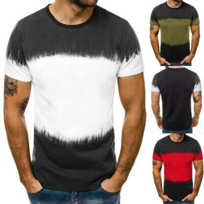 

Mens Summer Shirts Muscle Tee Short Sleeve T Shirt Slim Fit Plain Blouse Tops