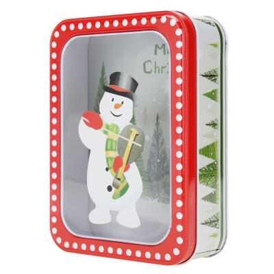 

Cute Rectangle Christmas Gift Package Tin Box Candy Cookies Biscuit Case