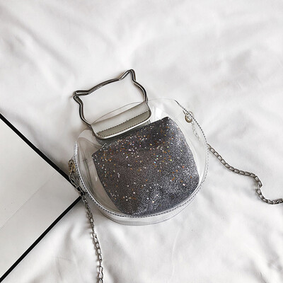 

Ins super fire small bag female 2019 Korean version of the tide hand bag shoulder bag fashion transparent bag Messenger versatile small round bag