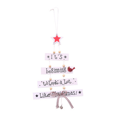 

Christmas Tree-Shaped Letters Bead Bow Bell Pendant Party Home Hanging Ornament