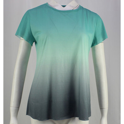 

feminina Summer Women Tee Shirts Gradient Print Tops Women Ladies Short Sleeve Loose Casual T-shirt Plus size -5XL