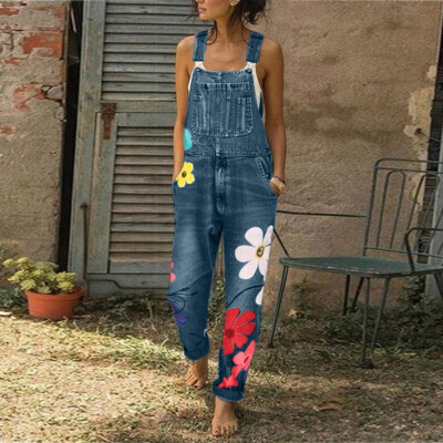 

Gobestart Womens Fashion Denim Bib Pants Sexy Long Rompers Bib Pants Jumpsuits