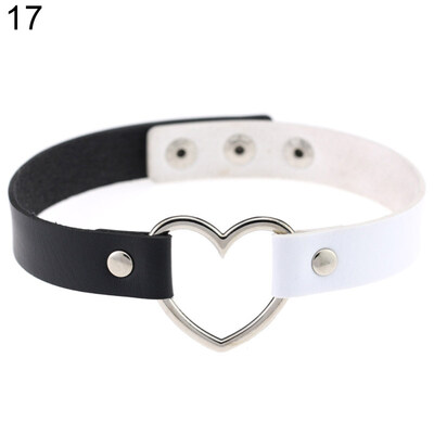 

Women\s Punk Faux Leather Love Heart Collar Choker Necklace Jewelry Charm Gift