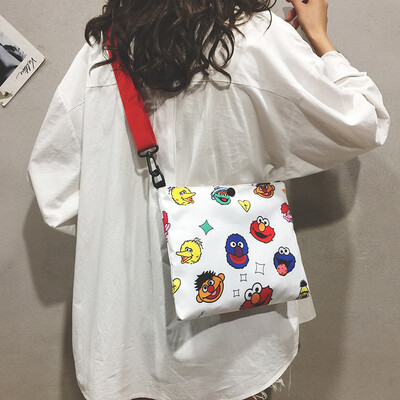 

Mini bag handbags new 2019 new cartoon printing Harajuku student Messenger bag wide shoulder bag tide