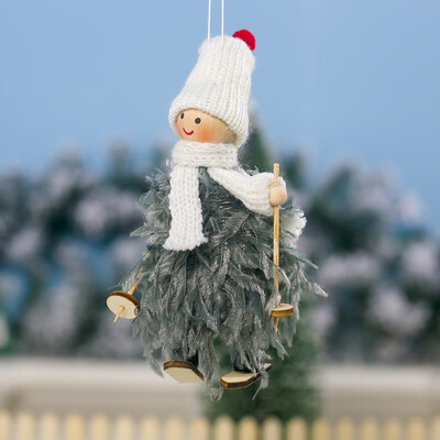

Tailored Christmas Tree Decoration Pendant Wool Feathers Ski Doll Pendant Hanging Party