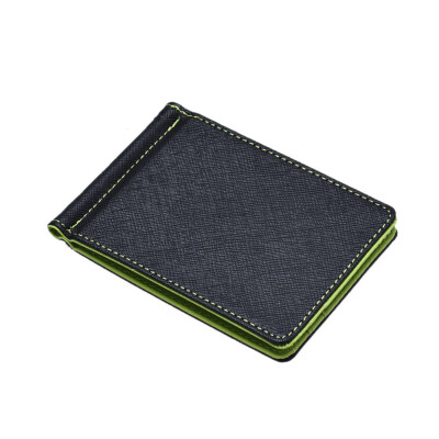 

Toponeto Mens Leather Silver Money Clip Slim Wallets Black ID Credit Card Holder BW