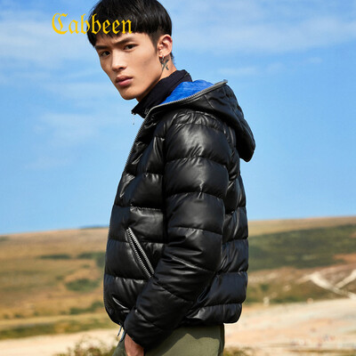 

Carbine mens youth handsome winter clothes winter tide brand hooded warm white duck down fashion down jacket coal black 01 52180XL