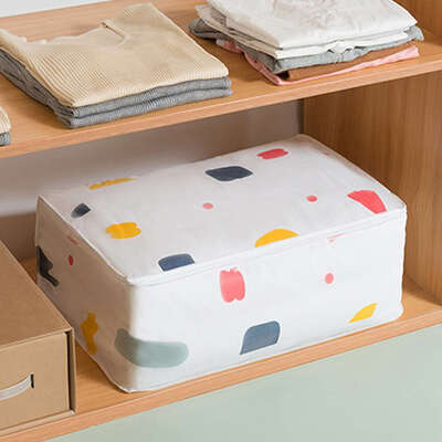 

PEVA Flower Geometric Printed Quilt Storage Bag Dustproof Moistureproof Wardrobe Clothing Blanket Organize Case