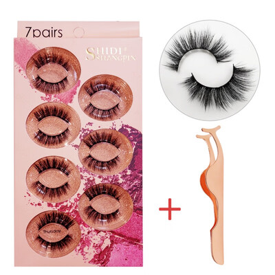

7 Pairs Black Long Sparse Cross False Eyelashes Fake Eye Lashes Extensions Makeup Tools for stage