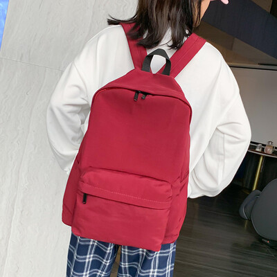 

Harajuku simple waterproof canvas backpack small fresh female Korean version of the college wind bag student ins super fire backpack