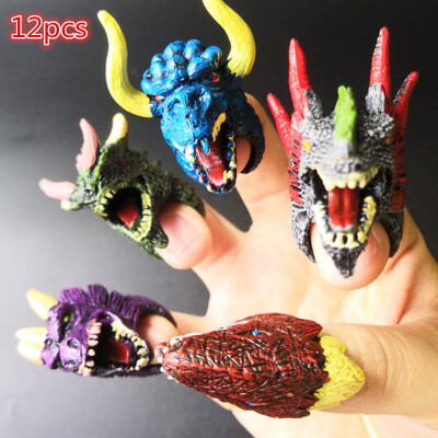 

YIWULA12Pcs Magic Dinosaur Finger Puppets Playset Soft Dinosaur Head Childrens Gift