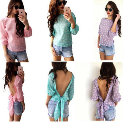 

UK STOCK Women Long Sleeve Tops Summer Beach Casual Loose Blouse Top T Shirt