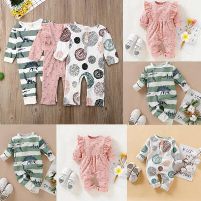 

USA Girl Clothes Romper Jumpsuit Playsuit Infant Baby Outfits Long Sleeve Cotton