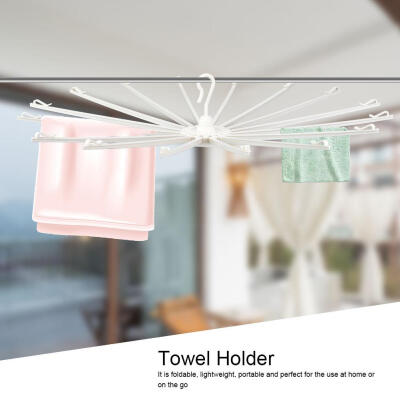 

Portable Clothes Drying Rack Towel Holder with Foldable Support Rods for Home TravellingPortable Clothes Rack