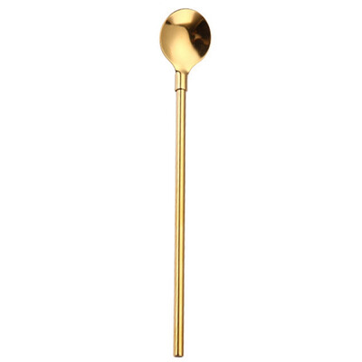 

Stainless Steel Stirring Coffee Spoons Straw Small Mini Tea Spoon Tableware With Straw Environmentally Friendly Coffee Spoon