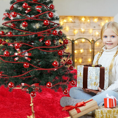 

〖Follure〗Christmas Red Plush Long Hair Christmas Tree Dress Home Decor Apron