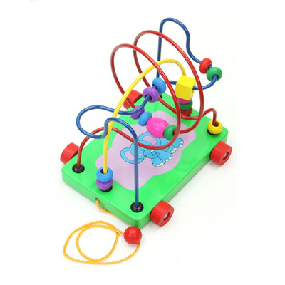 

YIWULAWooden Childrens Trailer Beads Stringing Puzzle Educational Toys For Kids