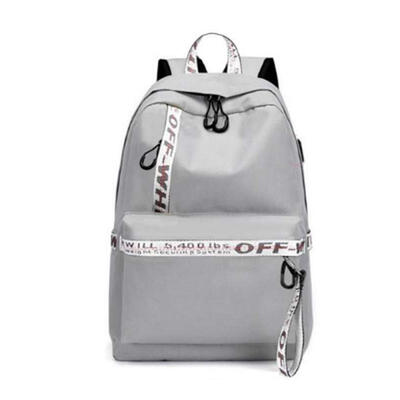 

Unisex Nylon Student Bag Laptop Backpack Travel Bags With USB Charging Port