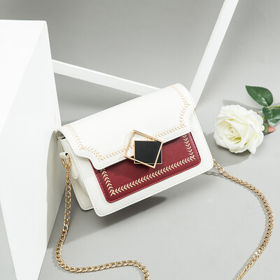 

New Coloured Chain Girls in Summer 2019 Korean Version Baitie Single Shoulder Slant Fashion Texture Square Bag